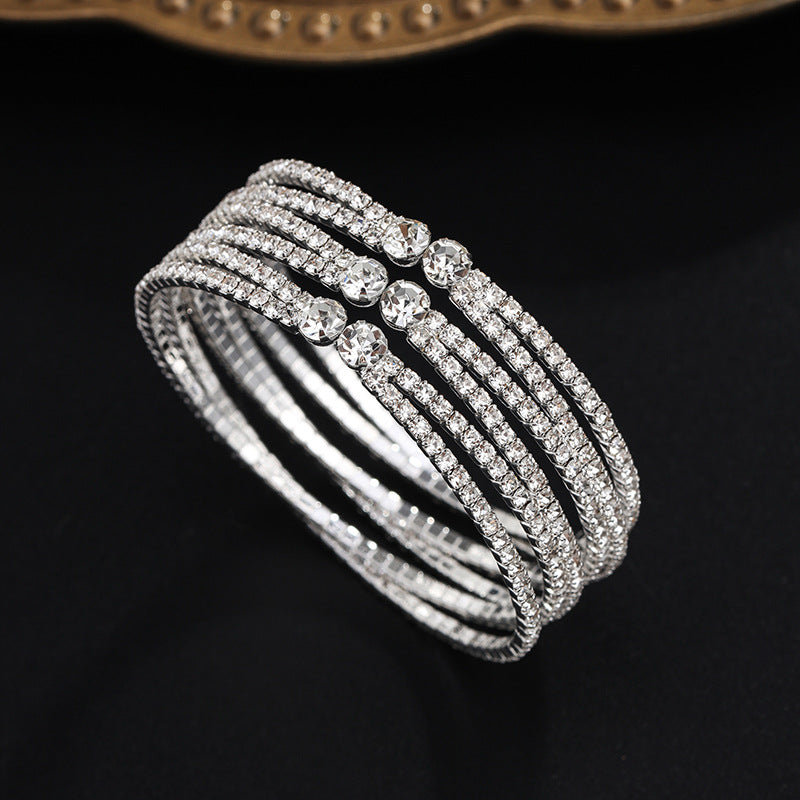 Elastic multi-row combination large bracelet