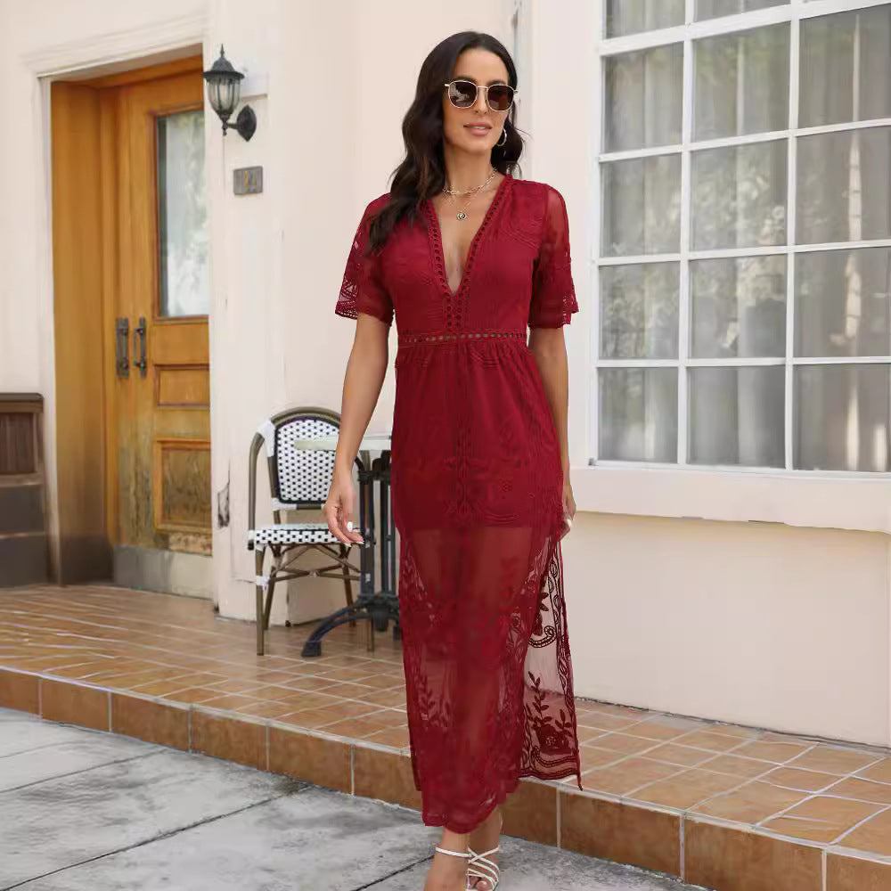 A frilled lace summer dress by Glamytek