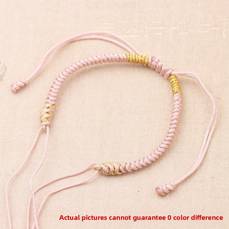 Gold wire diamond knot bracelet