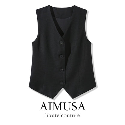 [Natural Fiber] Linen vest Vest Women's Summer 2025 Spring and Summer New arrival Elegant Sleeveless Waistcoat Vest