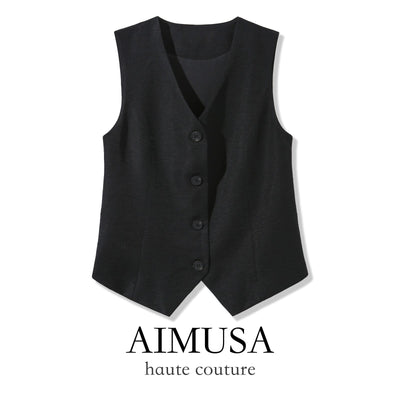 [Natural Fiber] Linen vest Vest Women's Summer 2025 Spring and Summer New arrival Elegant Sleeveless Waistcoat Vest by Glamytek