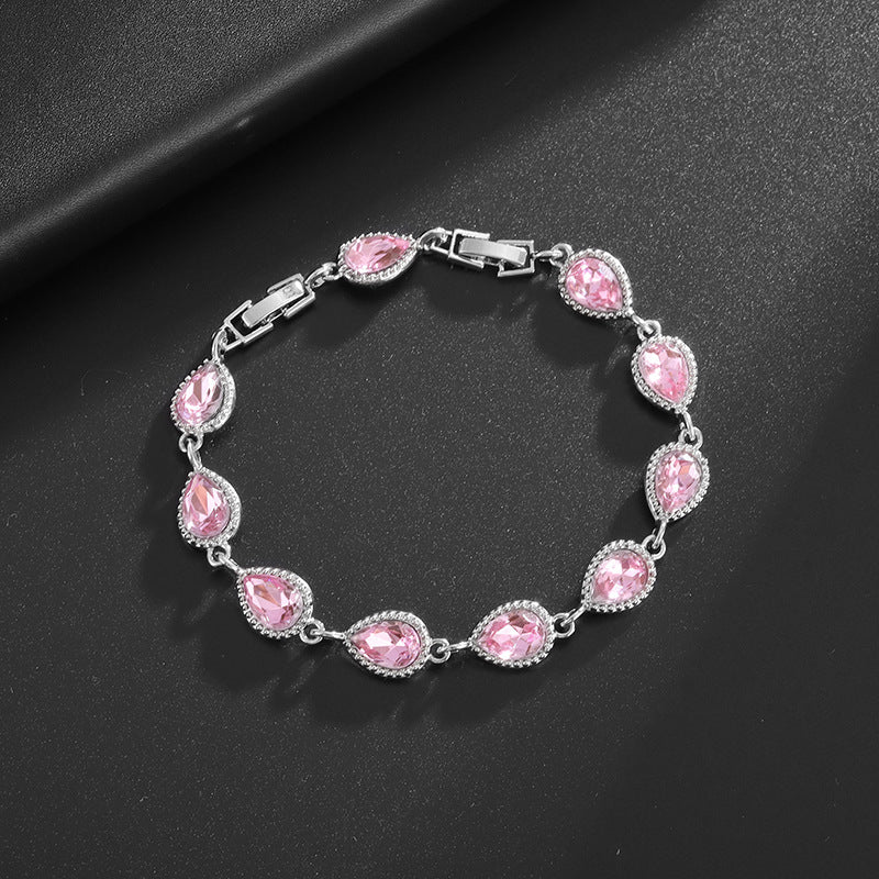Simple rainbow gemstone bracelet