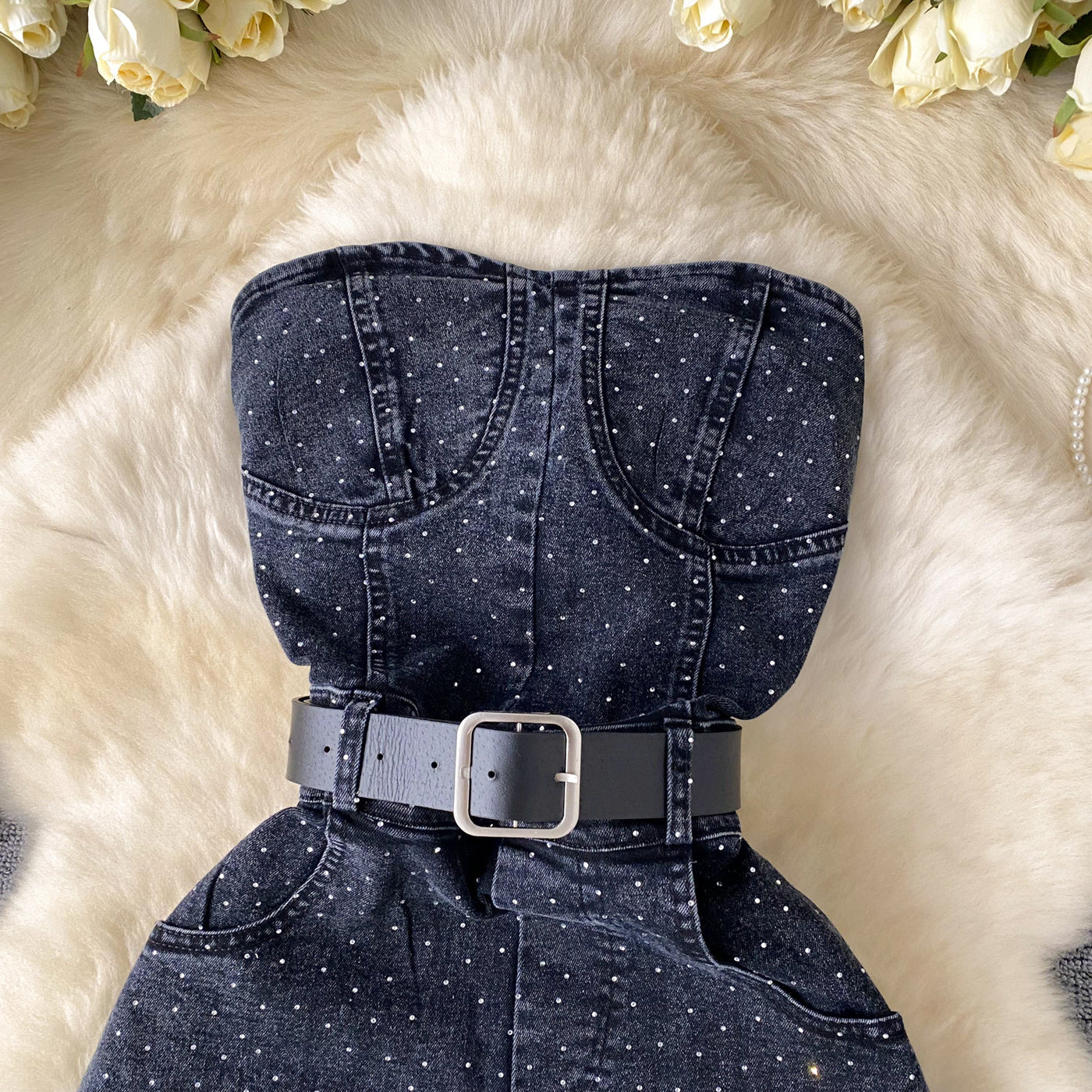 Women's Denim Sleeveless Jumpsuit..