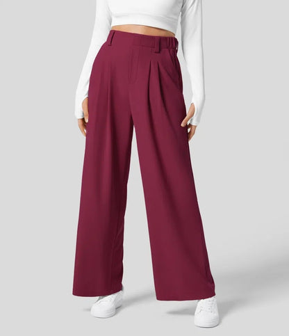 High-waisted  wide-leg loose trousers