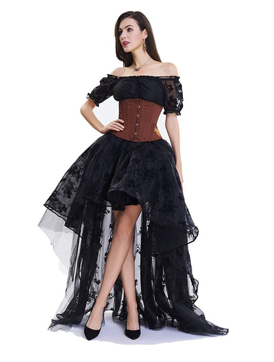 High Waist Elasticized Mesh Irregular Skirt by Glamytek