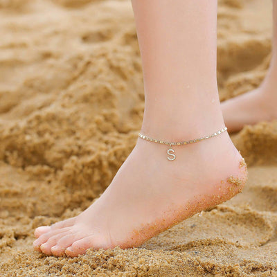 Bohemian Zircon Plated Alphabet Anklet