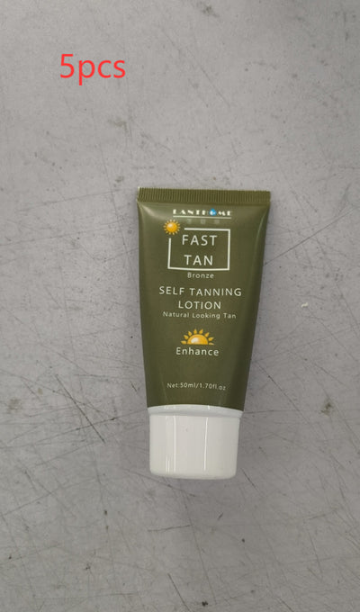50ml self-tanning lotion tube labeled Fast Tan Bronze with white cap, natural bronze glow.