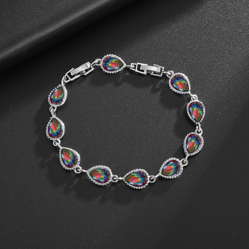 Simple rainbow gemstone bracelet