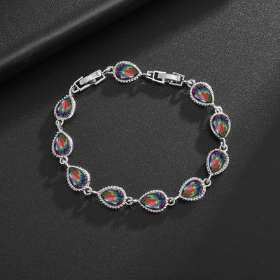 Simple rainbow gemstone bracelet