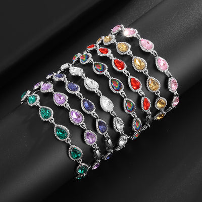 Simple rainbow gemstone bracelet