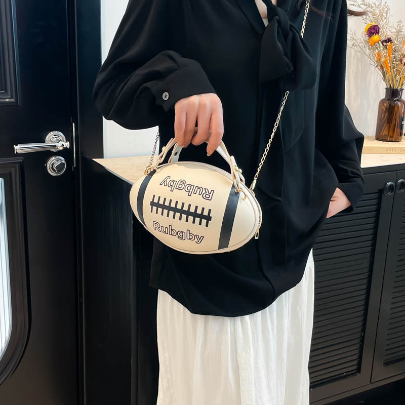 Small Round Crossbody Bag with Chain Strap