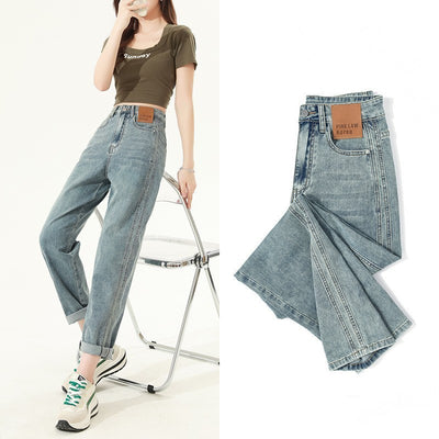 High Waist Straight Harem Jeans Women by Glamytek