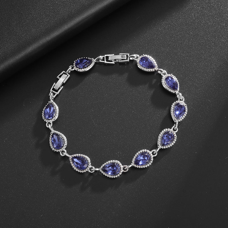 Simple rainbow gemstone bracelet