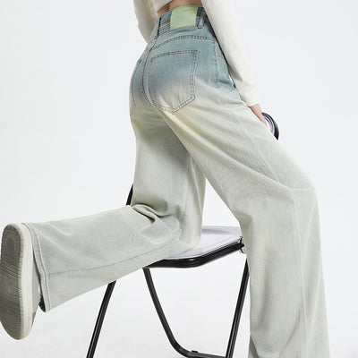 Gradient Design Straight-leg Pants Wide Leg Women's Clothing by Glamytek
