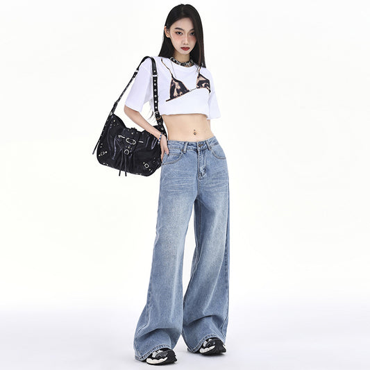 High-waisted wide-leg jeans for women