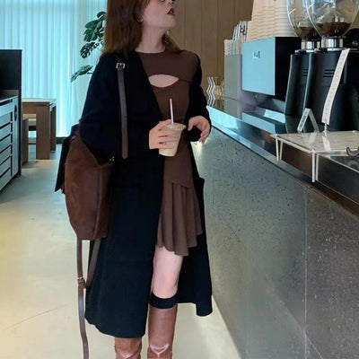Women's French Style Mid Length Knitted Cardigan LooIse Fit