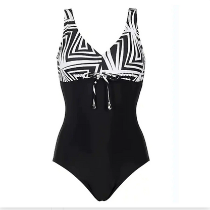 Form-fitting one-piece swimming suit