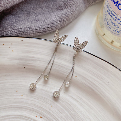 Butterfly Tassel Earrings Temperament Entry Lux Niche High Sense Internet Celebrity Jewelry by Glamytek
