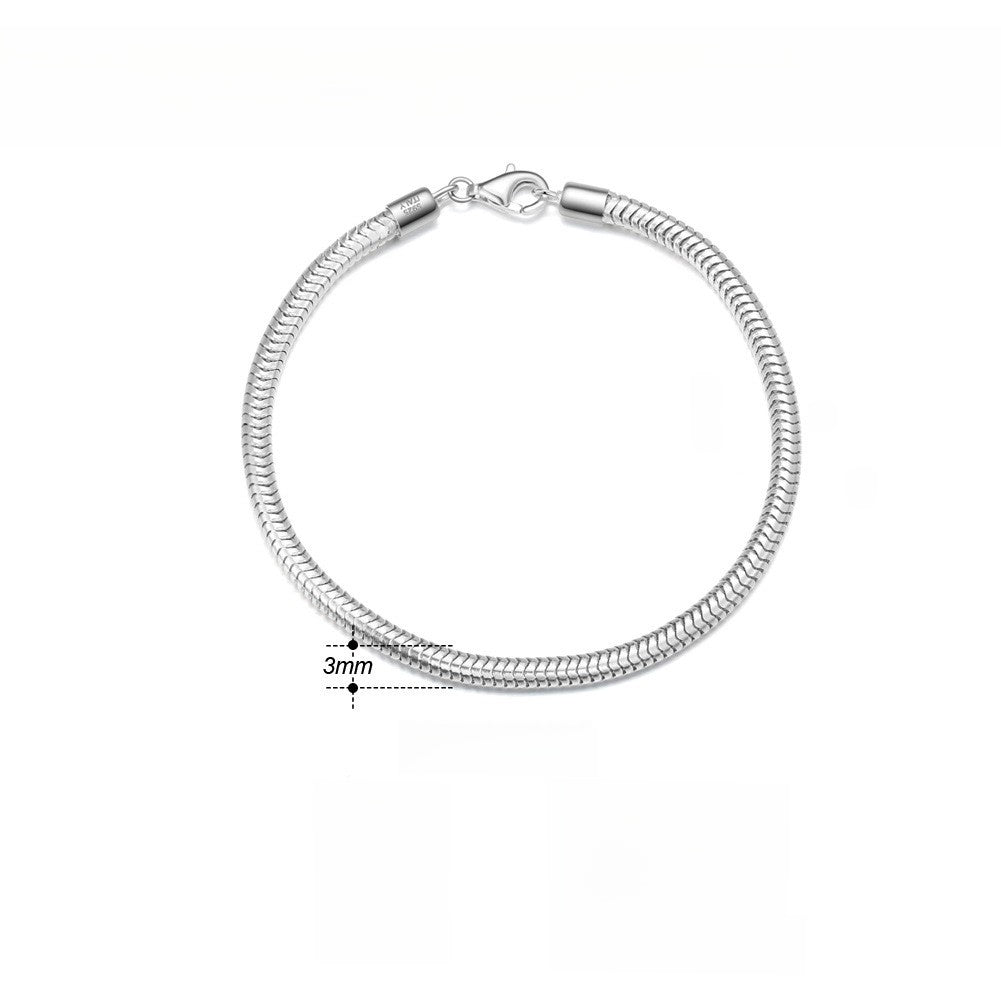 Pure silver bracelet snake bone chain