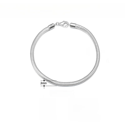 Pure silver bracelet snake bone chain
