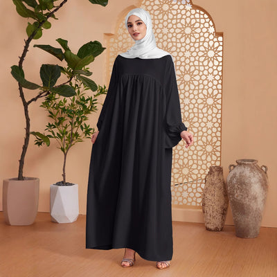 Abaya Robe Women's Long Dress Middle East Turkey Solid Color Simple Loose dress by Glamytek