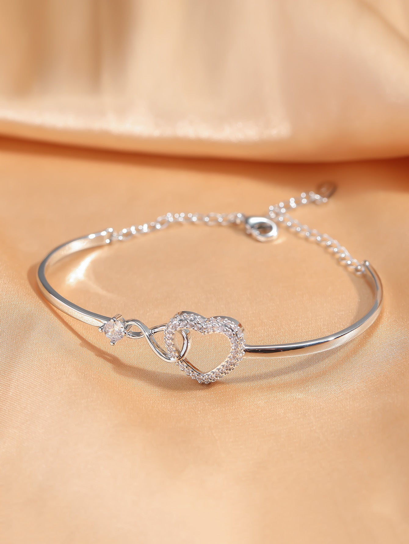 Heart-shaped Stainless Steel Bracelet.