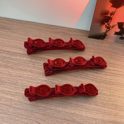 Flocked Braided Hairpin for Women
