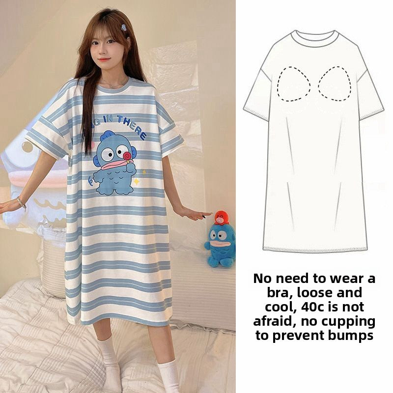 Women's Summer Nightgown with Built-in Bra