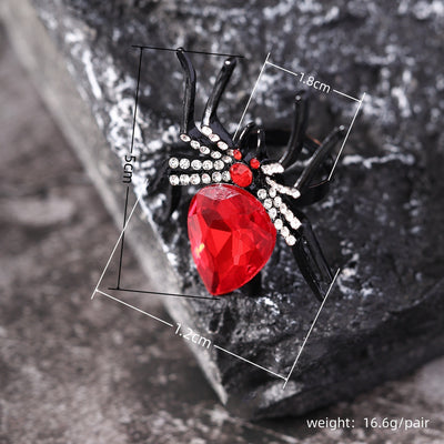 Halloween Spider Ring With Rhinestone Ins Personality Fashion Open Rings For Women Jewelry Accessories by Glamytek