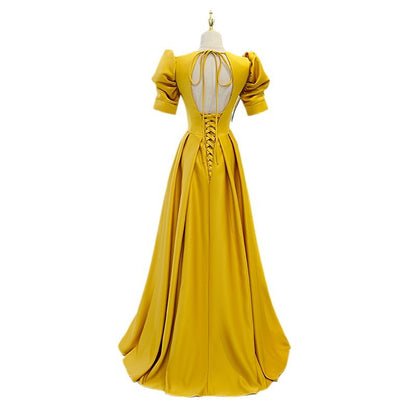Golden evening dress for women