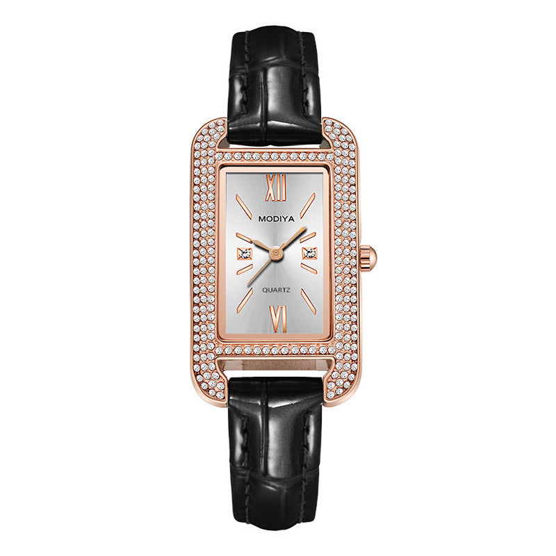Elegant Diamond Green Dial Women's Watch with Quartz Movement by Glamytek