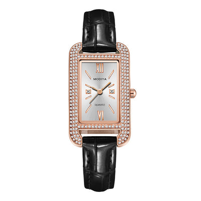 Elegant Diamond Green Dial Women's Watch with Quartz Movement by Glamytek