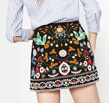 Charmma Embroidered Floral Skirts by Glamytek