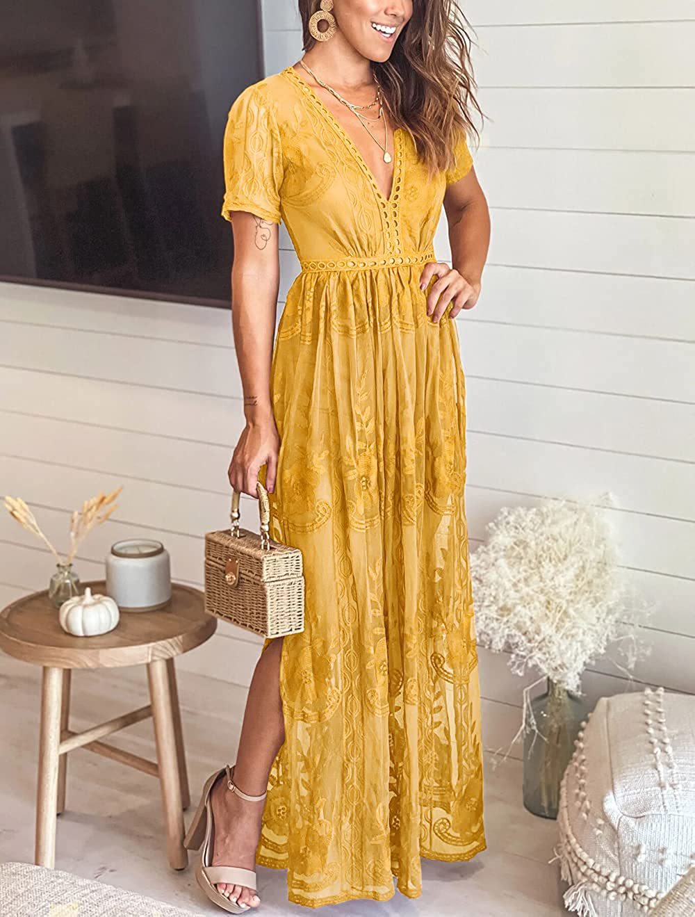 A frilled lace summer dress by Glamytek