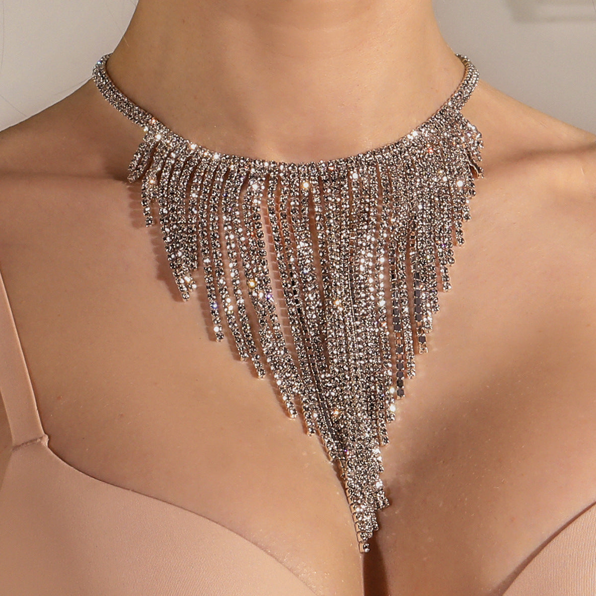 Double Row Necklace Symmetrical Alloy Necklace Necklace by Glamytek
