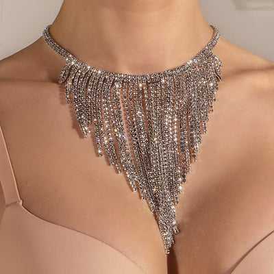 Double Row Necklace Symmetrical Alloy Necklace Necklace by Glamytek