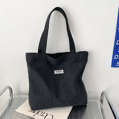 Thickened Washed Canvas Bag Women's Large Capacity Tote Bag Simple Commuter Portable Oxford Cloth Big Bag Shoulder Bag
