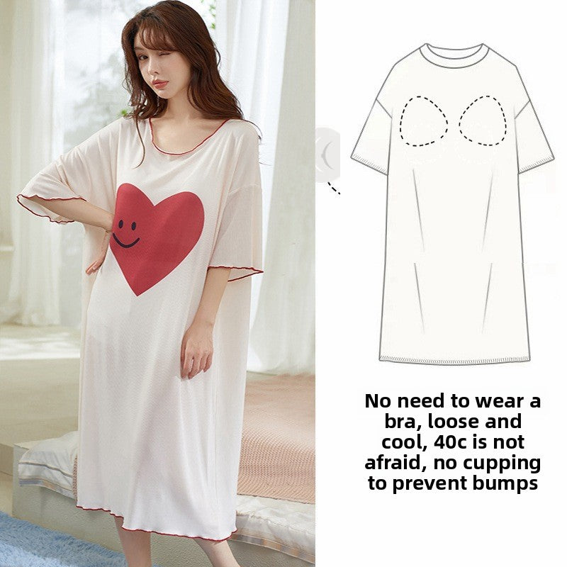 Women's Summer Nightgown with Built-in Bra