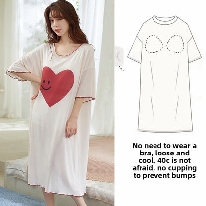 Women's Summer Nightgown with Built-in Bra