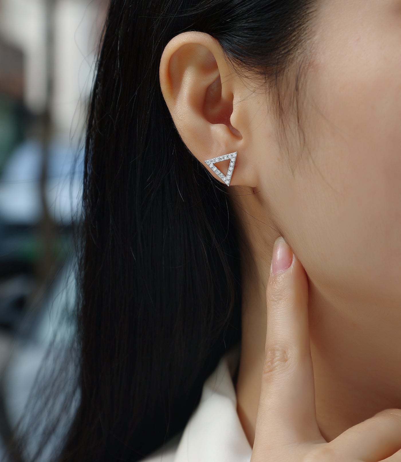 Unique - Set With Moissanite S925 Sterling Silver And Platinum-plated Stud Earrings, Fashionable, Trendy And Affordable Jewelry by Glamytek