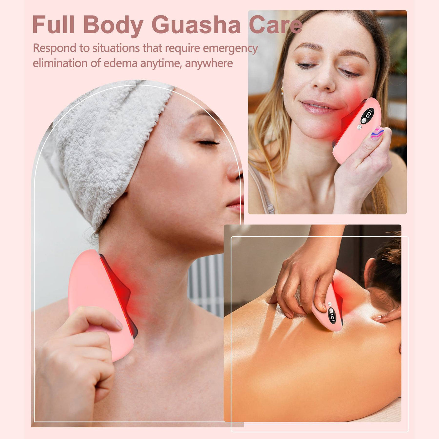 Gua Sha Facial Tool, Electric Black Obsidian Guasha Tool Massage Gua Sha Stone by Glamytek