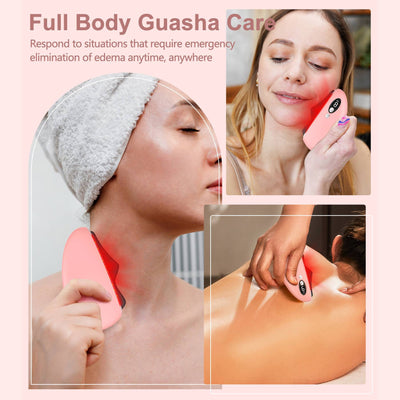 Gua Sha Facial Tool, Electric Black Obsidian Guasha Tool Massage Gua Sha Stone by Glamytek