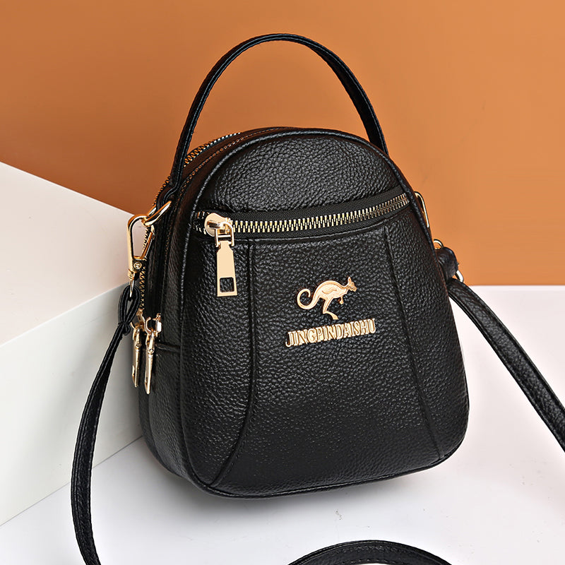 Three-layer cowhide hand-held shoulder crossbody bag