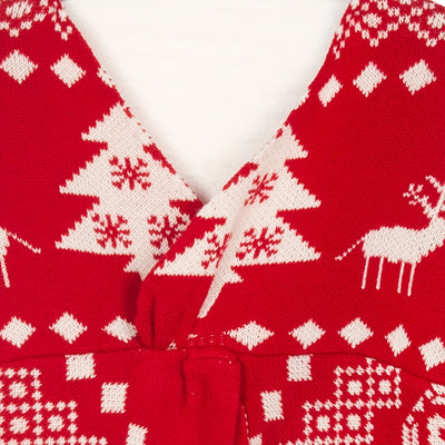 Women's Backless Off-shoulder Christmas Snowflake Pattern Long-sleeved Sweater by Glamytek