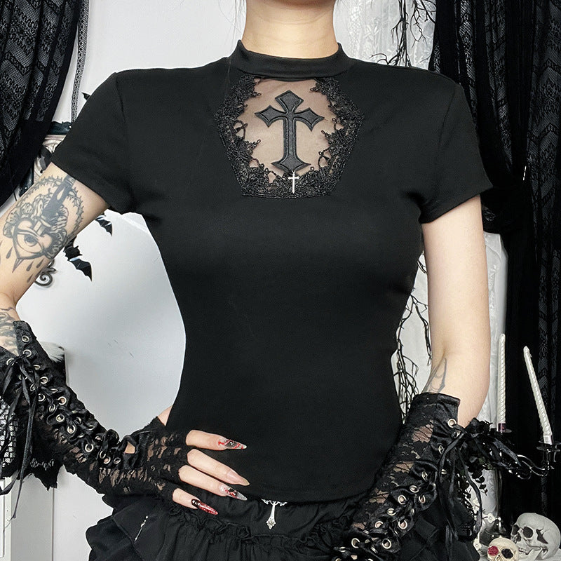 Women's Sexy Cross Print T-Shirt by Glamytek