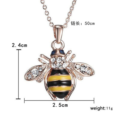 Bee Citrine Drop Fashion Necklace -