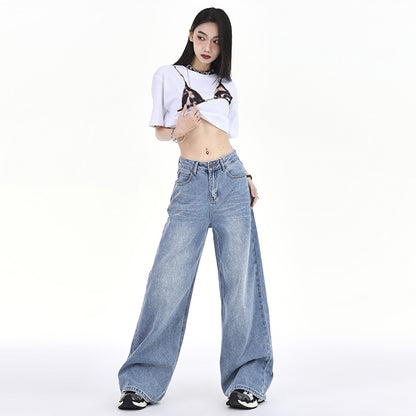 High-waisted wide-leg jeans for women