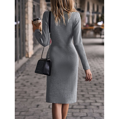 Elegant Slim Fit Sweater Dress for Women by Glamytek