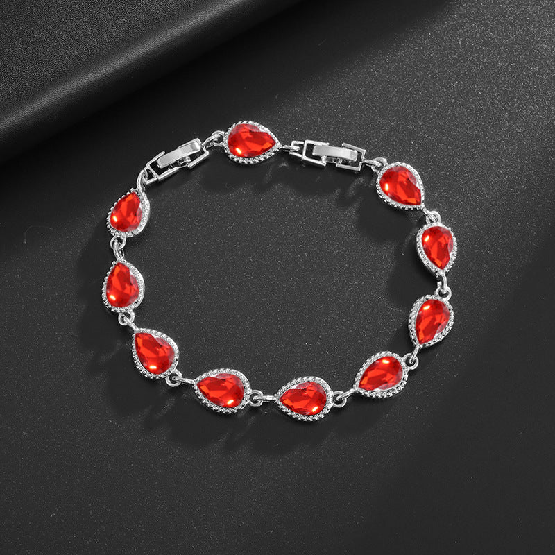 Simple rainbow gemstone bracelet