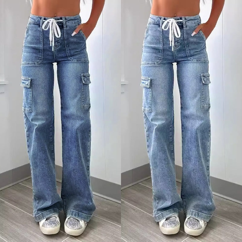 Fashion Casual New Style Straight Jeans For Women by Glamytek